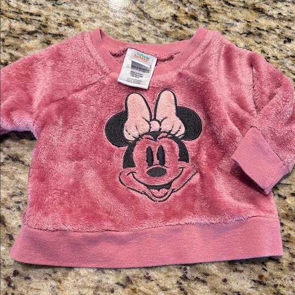 Disney Pink Minnie Mouse Plush Sweatshirt - Picture 1 of 6